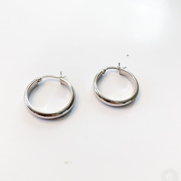 None Jewelry - Sterling Silver Hoop Earrings.